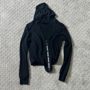 Bad society club black boning corset hoodie